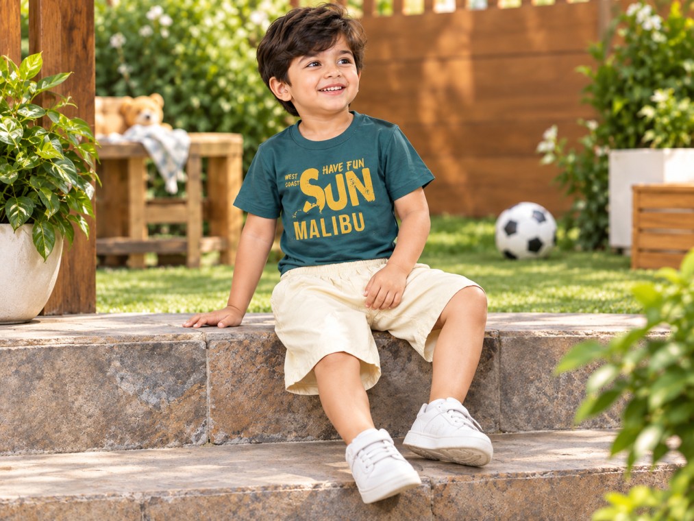 Boys "Malibu Sun" Graphic T-Shirt and Casual Shorts Set (Sizes 6M–6Y) - Image 3